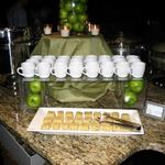 Scallion Soup with Cornbread Croutons served in Espresso Cups

